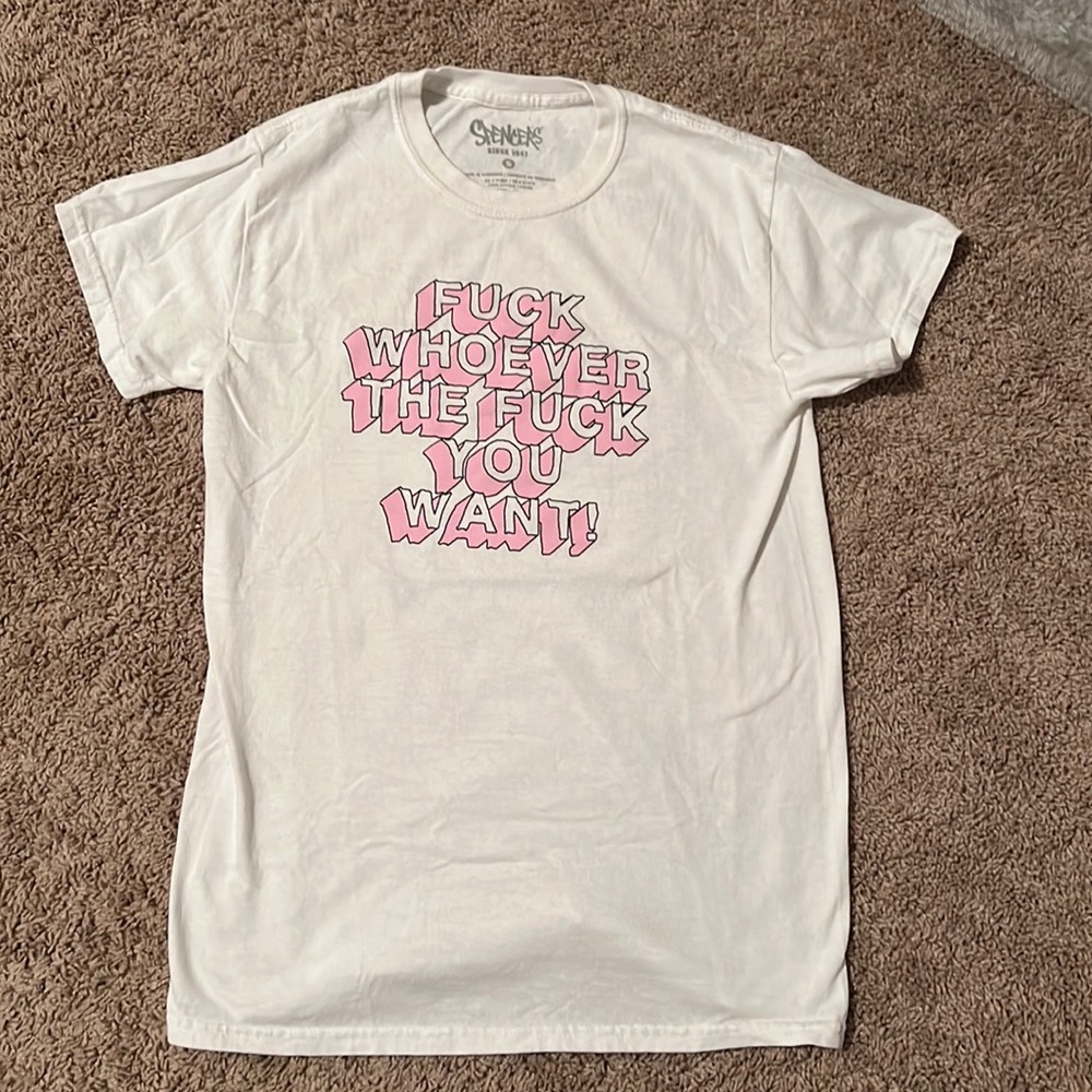 spencer’s f whoever the f you want shirt, white, size small fits a little snug